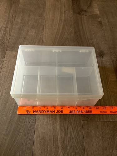 Plastic Organizer Clasp Lid 6 Six Compartments Storage Container Rectangle - Picture 5 of 7
