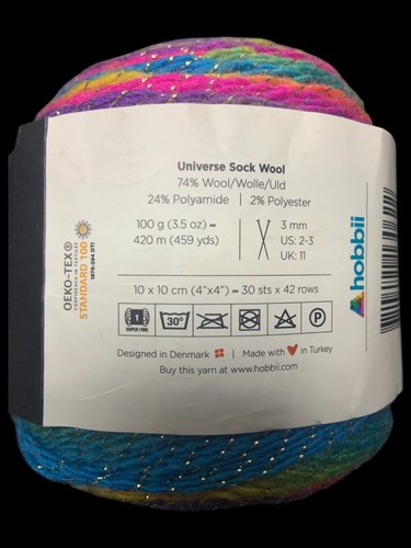Hobbii Universe Sock Wool Yarn Glitter, #14 Galactic - Picture 3 of 4