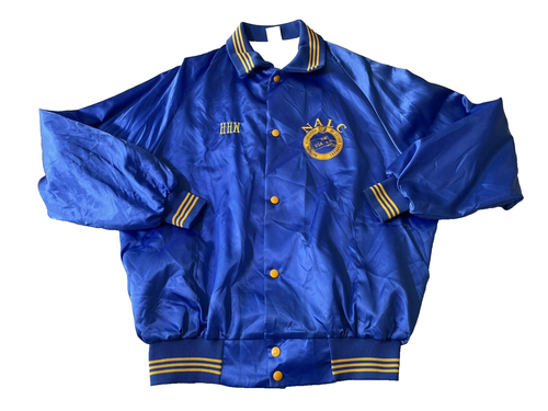 VINTAGE NALC LETTERS CARRIERS SATIN WINDBREAKER XL BLUE SAN JOSE CA WINDJAMMER - Picture 2 of 16