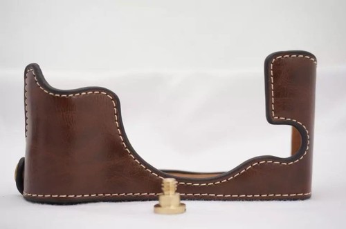 Custodia inferiore per fotocamera in pelle poliuretana mezza borsa fotocamera per Fujifilm Finepix X30 - Foto 7 di 10