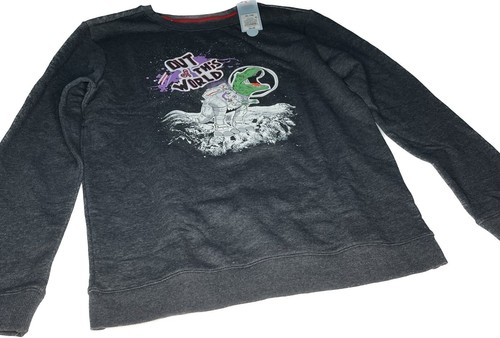 Cat & Jack Jungen Out of this World melierter grauer Pullover Fleece Sweatshirt NEU! - Bild 7 von 7