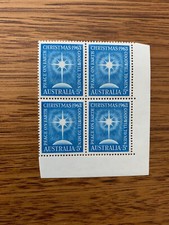 Australian - 1963 Christmas - 5 Pence Blue  - Corner Block of 4