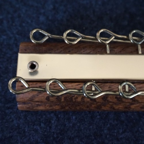 Tie Scarf Belt Hanger Holder Closet Organizer Vintage Wall Mount Brass Wood - Picture 9 of 17