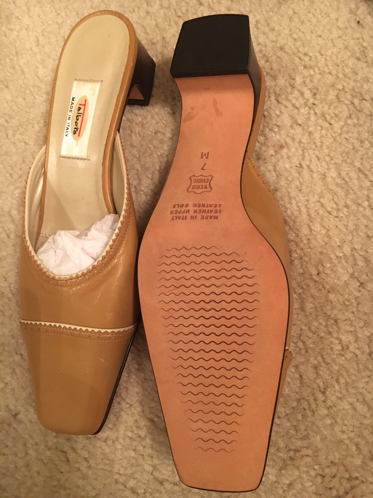 Talbots New Women Leather Tan Tan Tan Mules Made In Size 7 6d7c82 Talbots New Women Leather Tan Tan Tan Mules Made In Size 7 6d7c82