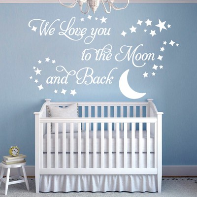 We Love You To The Moon And Back Vinyl Wall Art Sticker - I Love You To The Moon And Back Wall Sticker We Love You To The Moon And Back Vinyl Wall Art Sticker - I Love You To The Moon And Back Wall Sticker