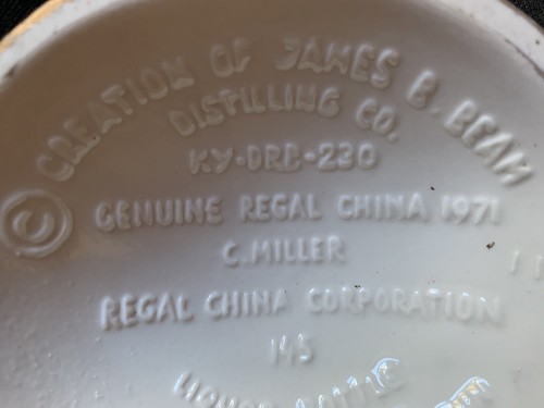 Botella Jim Beam 1971 gris, dorada, rosa floral rara - Imagen 9 de 11