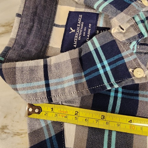 American Eagle Outfitters Shirt Herren Medium mehrfarbig kariert klassische Passform - Bild 10 von 12