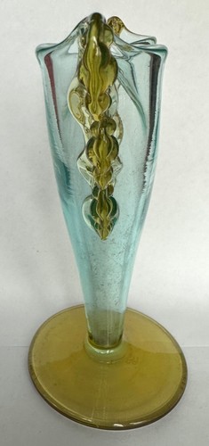 Art Deco Lalique Style Art Glass Vase Signed France PV - Picture 2 of 8