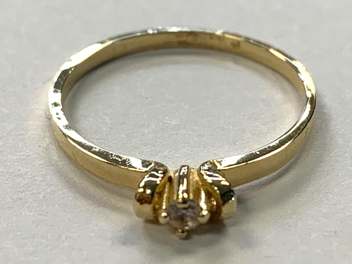 14K YELLOW GOLD CZ LADIES ENGAGEMENT RING AX - Picture 6 of 9