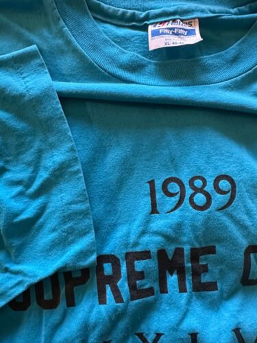 Camiseta De Colección Single Stitch Corte Suprema de Estados Unidos 1989 Para Hombres XL Azul Cuello Redondo - Imagen 4 de 6