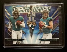 2021 Panini Playoff Thunder and Lightning#TL-17 Travis Etienne, Trevor Lawrence 