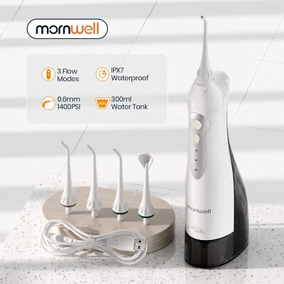 Irrigateur buccal à jet d'eau rechargeable avec câble USB, réservoir d'eau