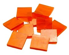 Orange Wispy Border Rectangle  Fusible 96  Mosaic Glass Tile Shape