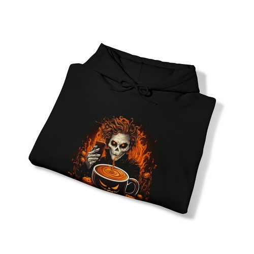Halloween Horror Coffee Hoodie - Unisex Heavy Blend Sweatshirt - Picture 5 of 5