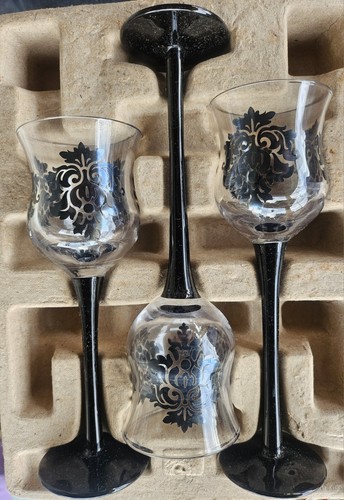 NEW In Box PARTYLITE FORBIDDEN TRIO Glass Tealight Candle Holders
