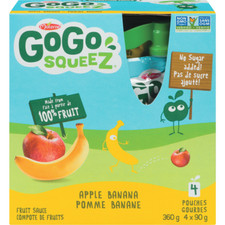 4-Pack GoGo squeez Squeeze, Applesauce Apple Banana