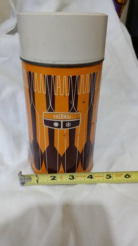 Vintage 1971 King-Seeley Thermos #7263 Wide Mouth, hot/cold, Fork/Spoon Design - Picture 1 of 11