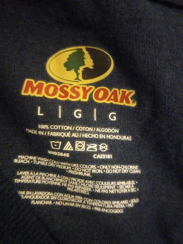 T-shirt manica corta con logo Mossy Oak taglia LRG NUOVA con etichette - Foto 3 di 6
