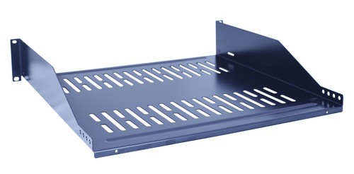 19" Vented Steel 2 Space 2U Rack Mount Cantilever Network Shelf 14" Deep - Picture 4 of 4
