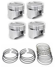 PISTONS/4 Dished+MOLY Rings for Mercury/Mercruiser GM Marine 3.0L 181 140hp STD