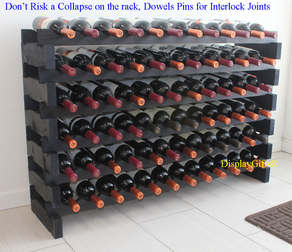 72 Bottles Wine Rack Stackable Storage 6 Tier Display Shelves