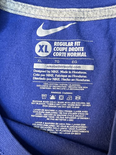 Camisa Nike Para Hombre Talla XL Camiseta Azul Manga Corta Calce Regular Departamento Atlético - Imagen 9 de 15