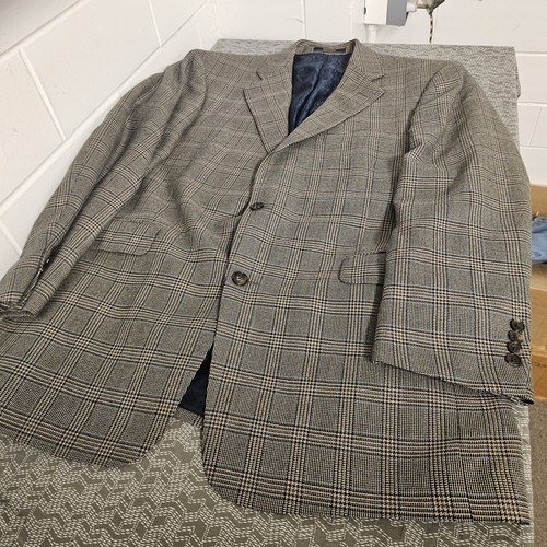 Arnold Brant Blazer Mens 42R Gray Plaid Wool Blend Sport Coat - Picture 3 of 10