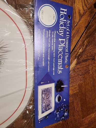 Vintage 1978 Neu in Verpackung Greenbrier Studios 4er Set wendbare Kunststoff Tischsets - Bild 2 von 7