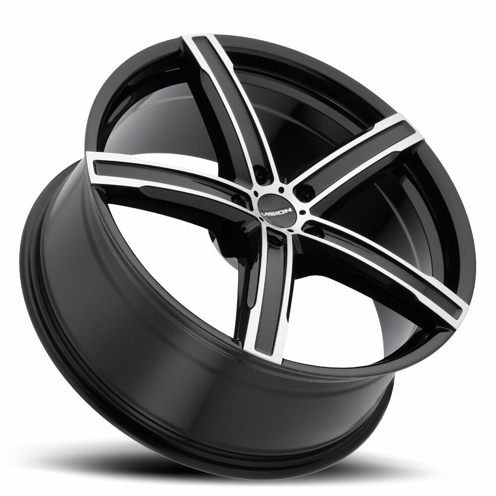 20x8.5 +35 Vision 469 Boost 5x114.3 Black Machined Wheels (Set of 4)