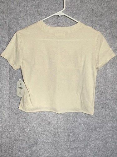 Altar'd State Graphic Crop T-Shirt Top Women’s X Small Beige w/Butterflys NWT - Picture 9 of 13