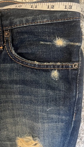Abercrombie Girls Denim Jeans Size 12 Rollins LowRise Skinny Distressed Blue ECU - Picture 3 of 12