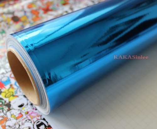 50FT Blue Stretchable Entire Car Mirror Chrome Vinyl Wrap Sticker Air Release AX - Foto 5 di 8