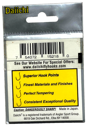 Daiichi Style 1550 Wet Nymph Hooks Size 18 Bronze 25 Count Package - Picture 2 of 12