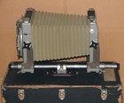 Vintage Calumet 4x5 Large Format Monorail Camera, Lens Board, Case, Ground Glass