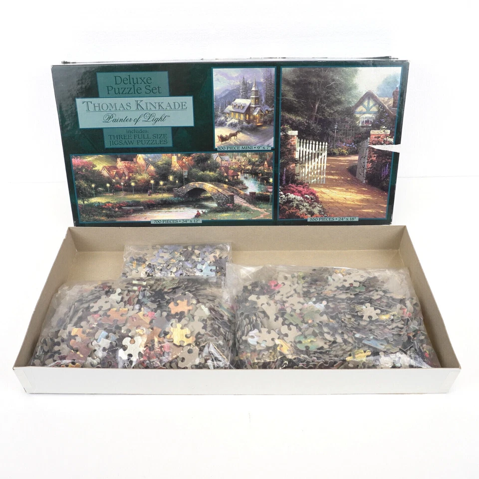 Thomas Kinkade Painter of Light 3 juegos de rompecabezas de lujo 100/550/700 piezas Foto 4 de 4