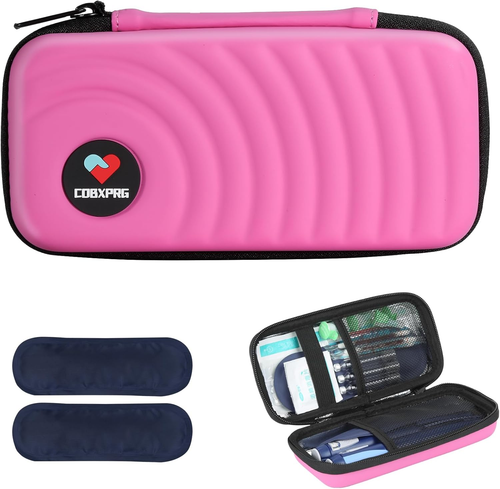 Insulin Cooler Travel Case,Diabetic Cold Pack Organizer Bag with 2 Reusable Ice