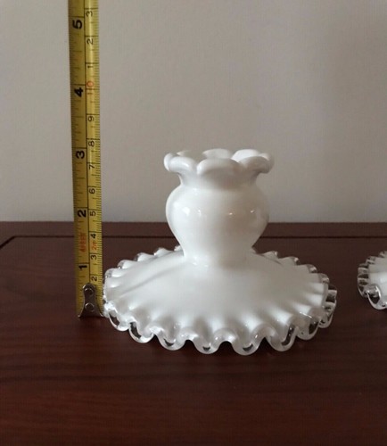 Vintage FENTON 4piece Silver Crest White Milk Glass (Retail value $107.96) - Picture 16 of 23