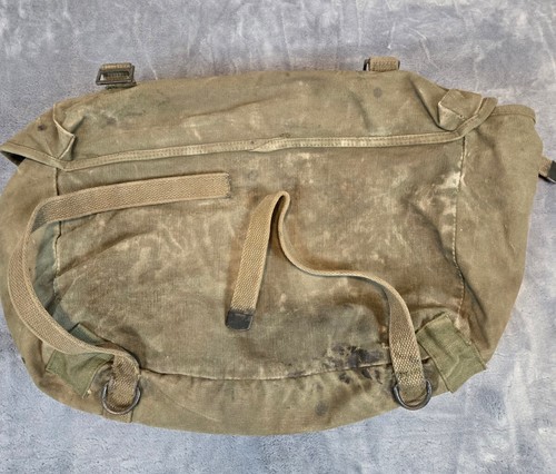 US Military M1945 Cargo Field Pack Pouch Lower Bag OD Green Canvas Korea 1952 - Picture 7 of 13