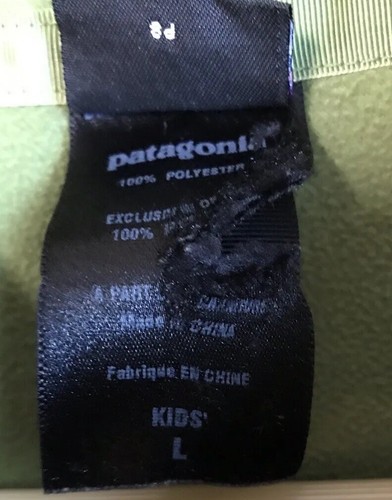 Patagonia Youth Large Fleece jacket Black & Green Full Zip High Neck Pockets - Picture 3 of 14