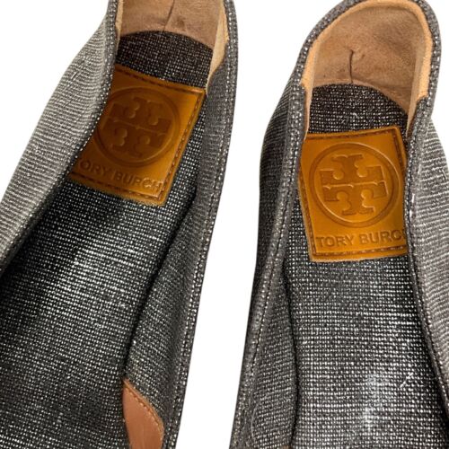 NWOB Tory Burch Filipa Espadrille Wedge Sandals Pewter US Size 9 Rope Peep Toe - Picture 12 of 13