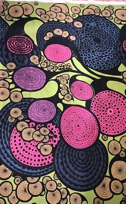 IKEA Cilla Ramnek 2008 Canvas Fabric Geometric Abstract Spiral Psychedelic 1 yd