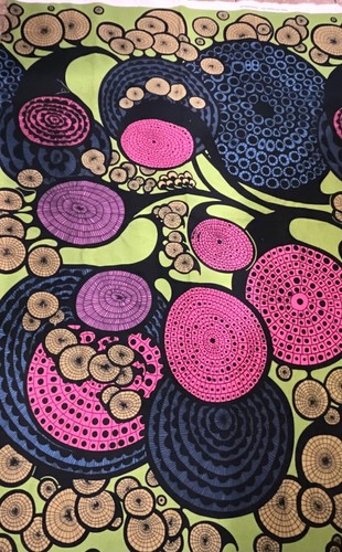 IKEA Cilla Ramnek 2008 Canvas Fabric Geometric Abstract Spiral Psychedelic 1 yd