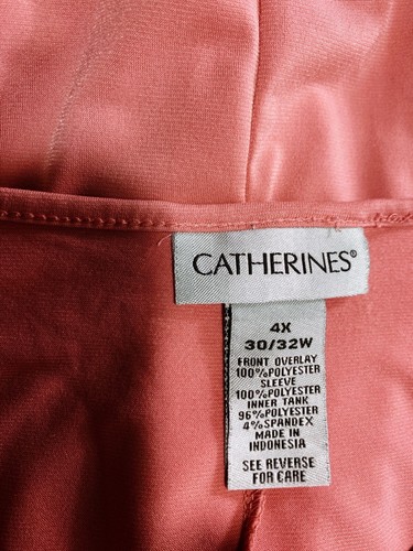 Catherines Damen Overlay Tunika Top Größe 4X Rosa V-Ausschnitt Stretch - Bild 8 von 9