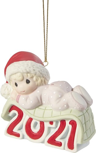 Precious Moments Girl 2021 BABY'S 1ª NAVIDAD Porcelana Adorno Figura NUEVO - Imagen 3 de 10