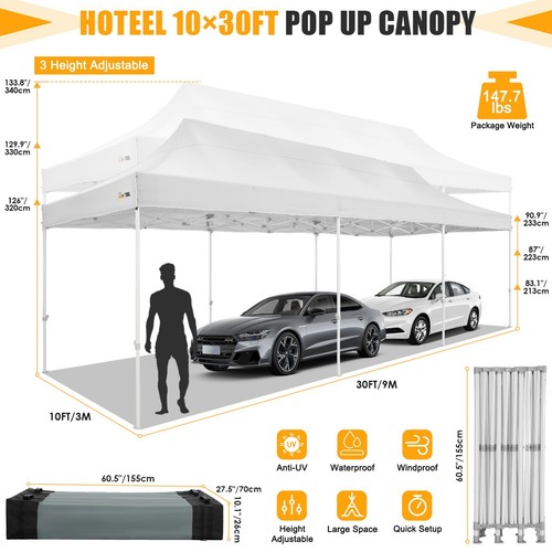 Pop up Canopy 10x30ft Outdoor Garden Gazebo Waterproof UPF50+ Heavy Duty Tent - Picture 262 of 388