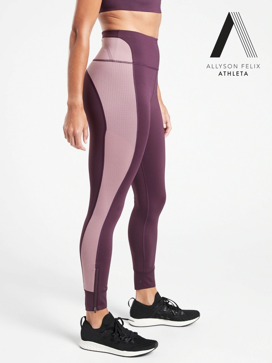 ヴェルディ×ATHLETA EUC Athleta Legend Mesh 7/8 Tight, Agate Purple SIZE S #599169