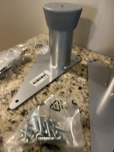 4 Ikea Galant Prioritet (100.210.35) 10666 Legs Metal W/ Bracket Silver - Picture 5 of 15