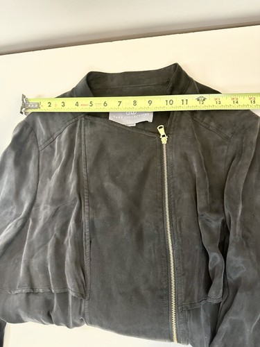 Tart Collections Black Jacket Women’s M Gold Asymmetrical Zip Belted Moto NWT - Picture 10 of 15