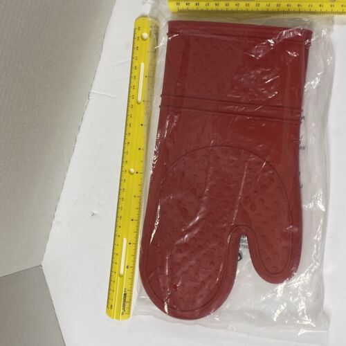 Nuevo guante de horno rojo de silicona Pampered Chef forrado con textura - Imagen 6 de 6