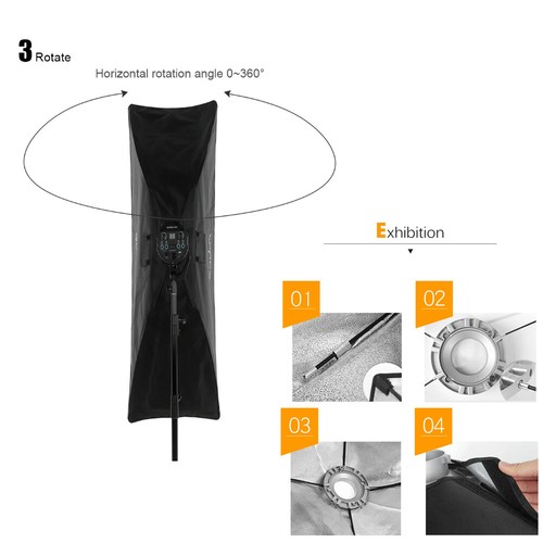 US 2X Godox 30x120cm Rectangle Strip Softbox Bowens Mount Honeycomb Grid Softbox - Picture 12 of 24